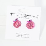 Wholesale pave Rhinestone Apple Stud Earrings L