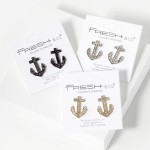Wholesale rhinestone Studded Anchor Post Drop Earrings L