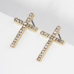 Wholesale rhinestone Studded Cross Post Drop Earrings L