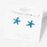 Wholesale rhinestone Studded Starfish Stud Earrings L