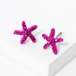 Wholesale rhinestone Studded Starfish Stud Earrings L
