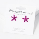 Wholesale rhinestone Studded Starfish Stud Earrings L