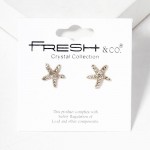 Wholesale rhinestone Studded Starfish Stud Earrings L