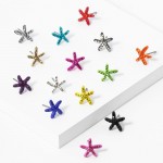 Wholesale rhinestone Studded Starfish Stud Earrings L