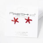 Wholesale rhinestone Studded Starfish Stud Earrings L