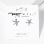 Wholesale rhinestone Studded Starfish Stud Earrings L