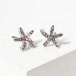 Wholesale rhinestone Studded Starfish Stud Earrings L