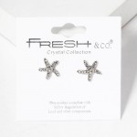 Wholesale rhinestone Studded Starfish Stud Earrings L