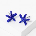 Wholesale rhinestone Studded Starfish Stud Earrings L