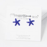 Wholesale rhinestone Studded Starfish Stud Earrings L