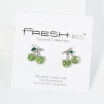 Wholesale pave Rhinestone Cherries Stud Earrings L