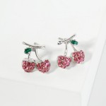 Wholesale pave Rhinestone Cherries Stud Earrings L