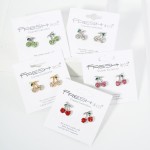 Wholesale pave Rhinestone Cherries Stud Earrings L