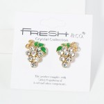 Wholesale rhinestone Studded Grape Vine Stud Earrings L