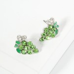 Wholesale rhinestone Studded Grape Vine Stud Earrings L
