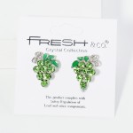 Wholesale rhinestone Studded Grape Vine Stud Earrings L