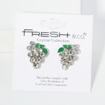 Wholesale rhinestone Studded Grape Vine Stud Earrings L