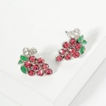 Wholesale rhinestone Studded Grape Vine Stud Earrings L