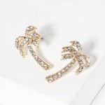 Wholesale rhinestone Studded Palm Tree Post Drop Earrings L