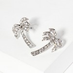 Wholesale rhinestone Studded Palm Tree Post Drop Earrings L