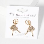Wholesale rhinestone Studded Ballerina Post Drop Earrings L