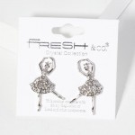 Wholesale rhinestone Studded Ballerina Post Drop Earrings L