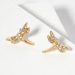 Wholesale rhinestone Studded Dragonfly Stud Earrings L