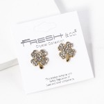 Wholesale pave Rhinestone Music Note Stud Earrings L