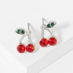 Wholesale rhinestone Cherries Stud Earrings L