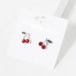 Wholesale rhinestone Cherries Stud Earrings L