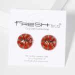 Wholesale enamel Sports Ball Stud Earrings L