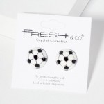 Wholesale enamel Sports Ball Stud Earrings L