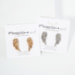 Wholesale rhinestone Studded Metal Angel Wings Post Drop Earrings L