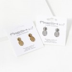 Wholesale metal Pineapple Stud Earrings L