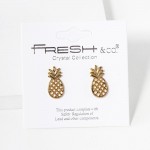 Wholesale metal Pineapple Stud Earrings L