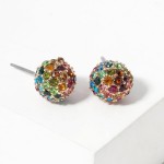 Wholesale pave Rhinestone Ball Stud Earrings L