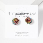 Wholesale pave Rhinestone Ball Stud Earrings L