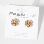 Wholesale textured Metal Knot Stud Earrings L