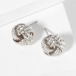 Wholesale textured Metal Knot Stud Earrings L