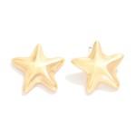 Chunky Metal Tone Star Post Drop Earrings 

- Approximately 1.25" L