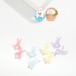 Wholesale glitter Acetate Easter Bunny Drop Earrings Pearl Tail Detail L