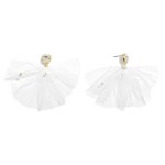 Wholesale rhinestone Post Drop Earrings Mesh Pearl Accent L