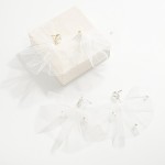 Wholesale rhinestone Post Drop Earrings Mesh Pearl Accent L