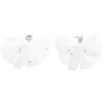 Wholesale rhinestone Post Drop Earrings Mesh Pearl Accent L