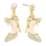 Wholesale enamel Heel Shoe Bow Post Drop Earrings L