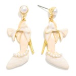 Wholesale enamel Heel Shoe Bow Post Drop Earrings L