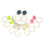 Wholesale hammered Metal Teardrop Drop Earrings Faceted Bead Cluster Post L