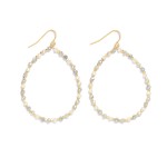 Wholesale faceted Bead Beaded Teardrop Drop Earrings L