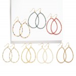 Wholesale faceted Bead Beaded Teardrop Drop Earrings L
