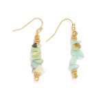 Wholesale beaded Stone Drop Earrings Metal Tones L